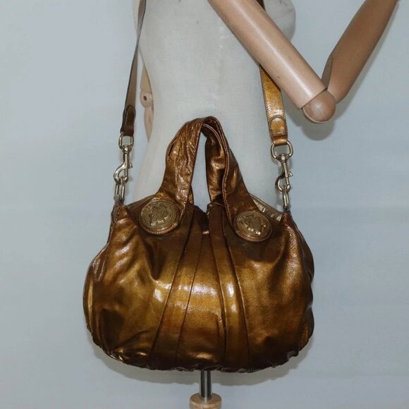GUCCI Histeria Hand Bag Enamel 2way Gold - Picture 1 of 16